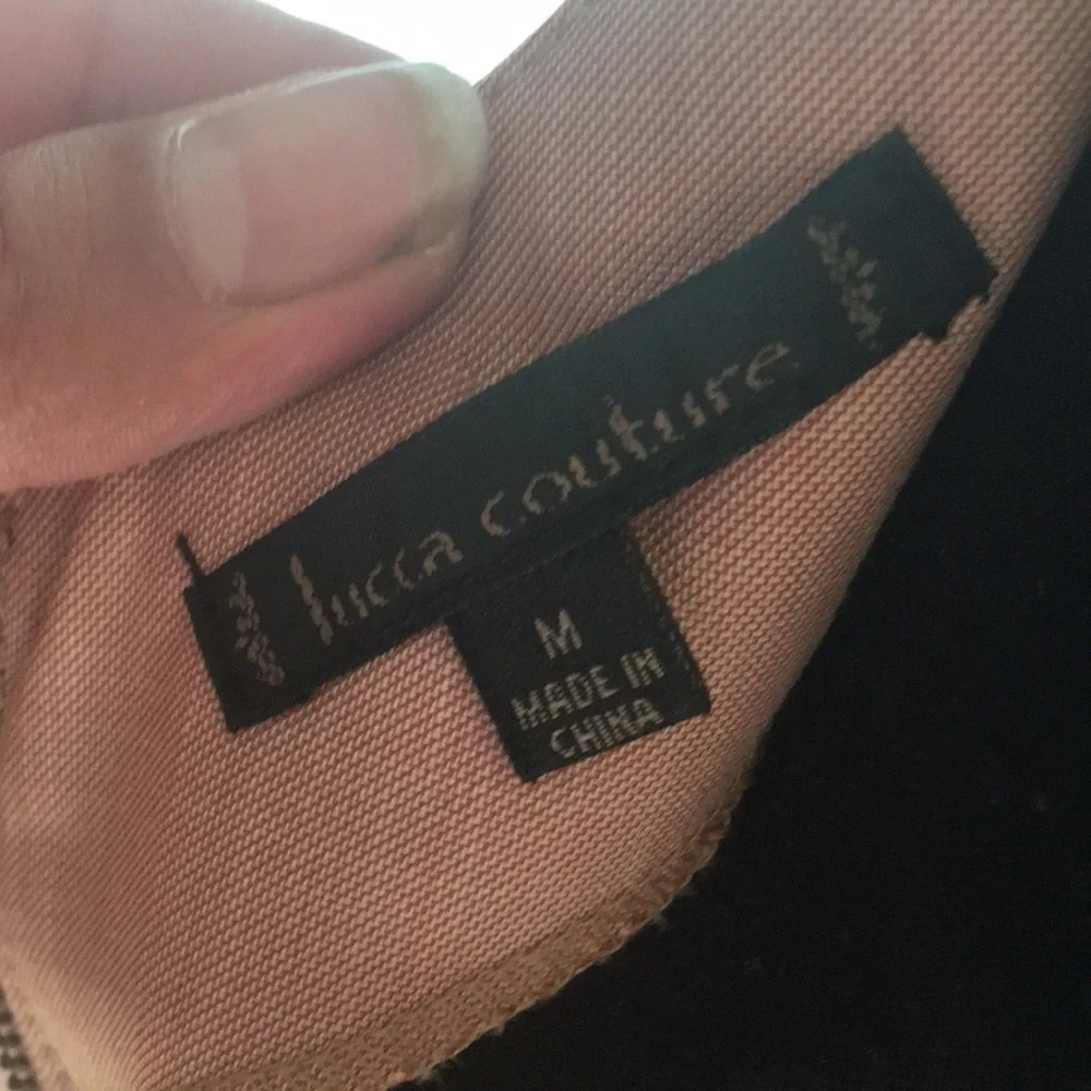 Lucca Couture peach pink layered front spaghetti strap mini dress size medium​ - Picture 6 of 8